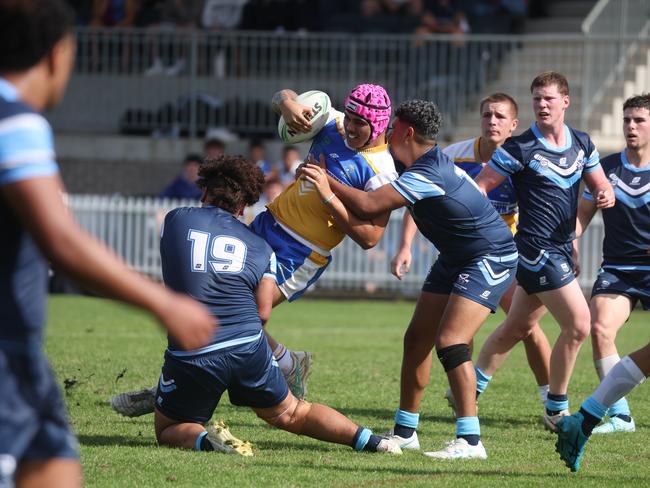 Pictured is The Peter Mulholland Cup at Ringrose Park, Wentworthville today. Patrician Brothers Blacktown v Matraville SHS. Picture: Tim Hunter.