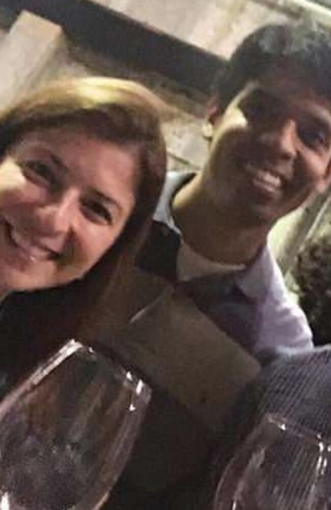 Mario Marcelo Santoro and Cecilia Haddad in what is believed to be one of their last photos together. Picture: Supplied