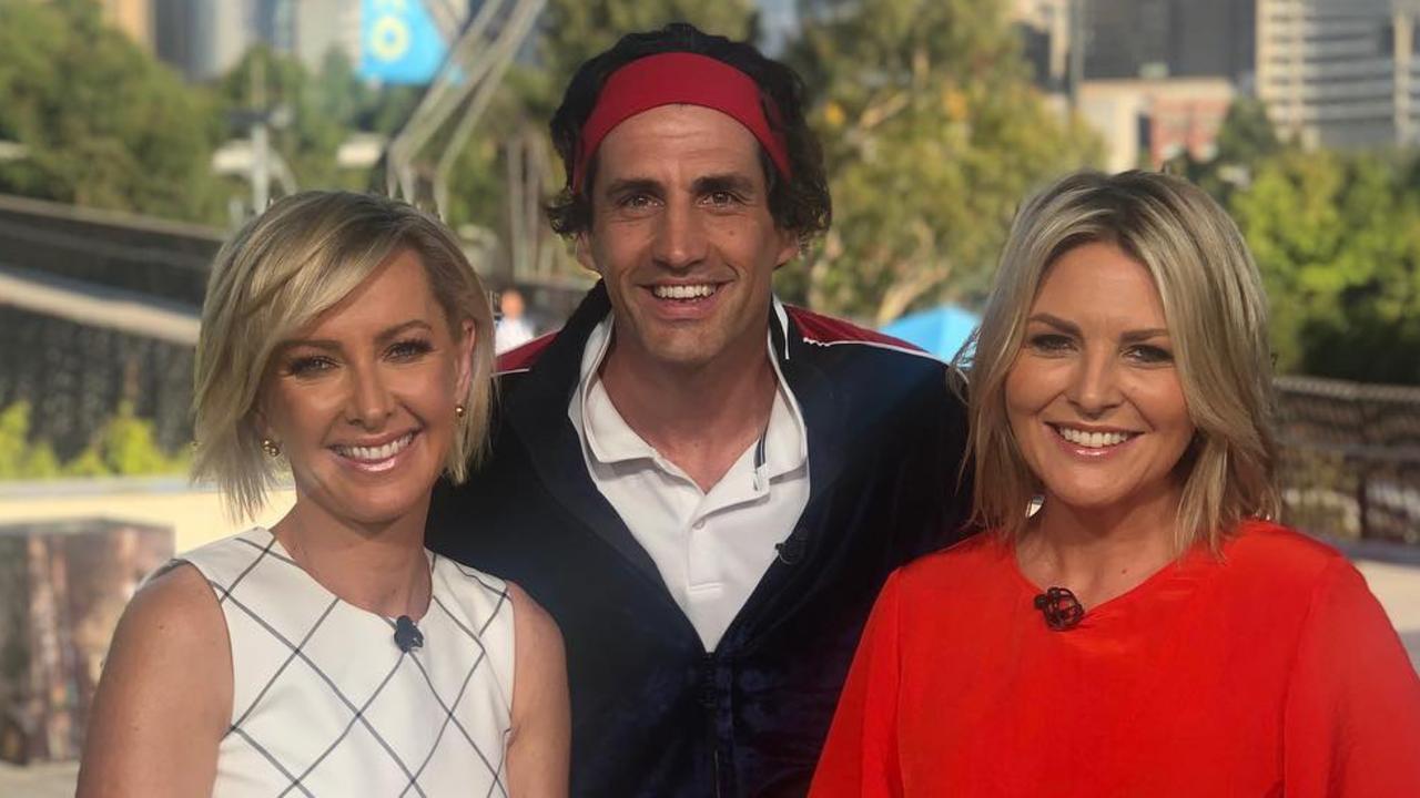 Deb Knight, Andy Lee and Georgie Gardner at the Australian Open.