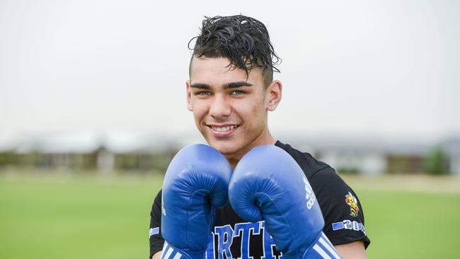 A 16-year-old Callum Peters, pictured in 2019. Picture: AAP / Brenton Edwards