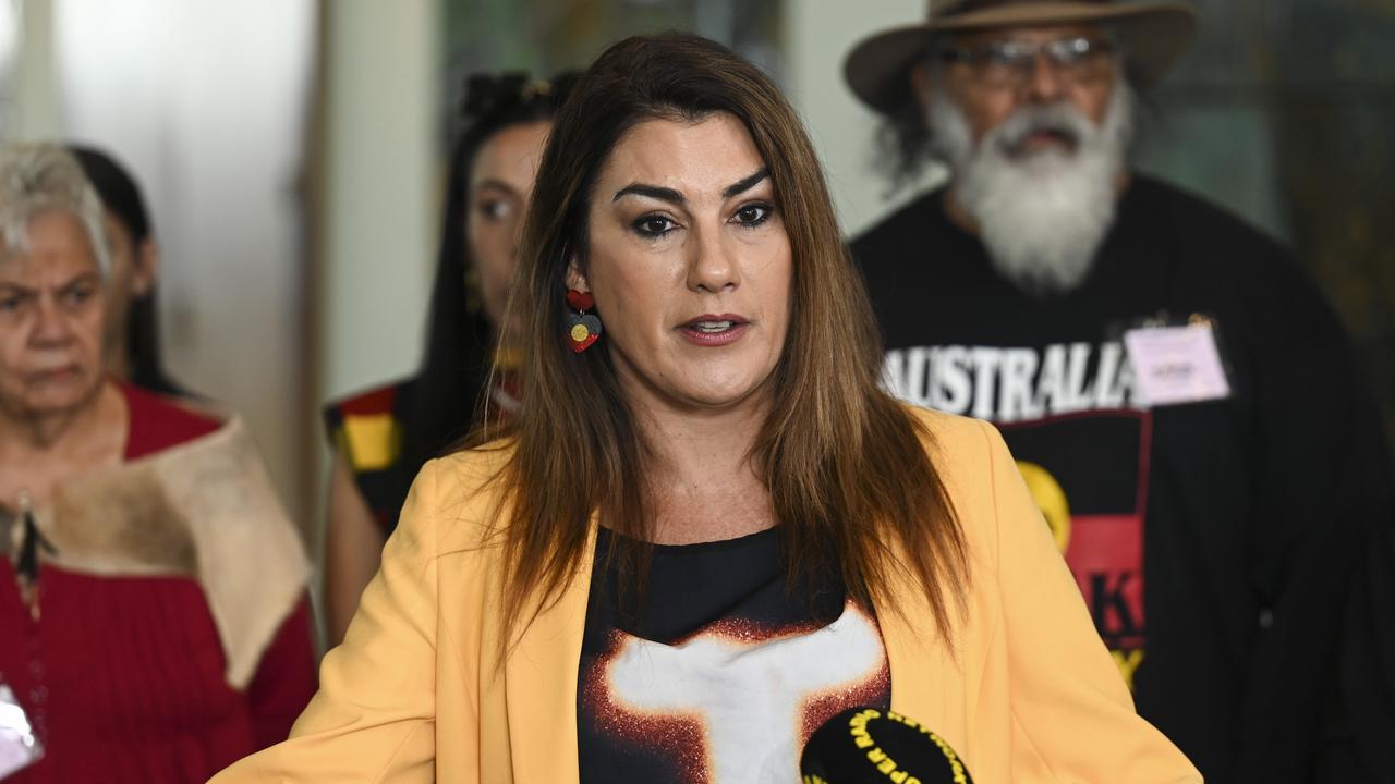 This marks the second time the group has targeted the Indigenous senator after she was sent a similar ‘violent and distressing video’ in February 2022. Picture: Martin Ollman/NCA NewsWire.