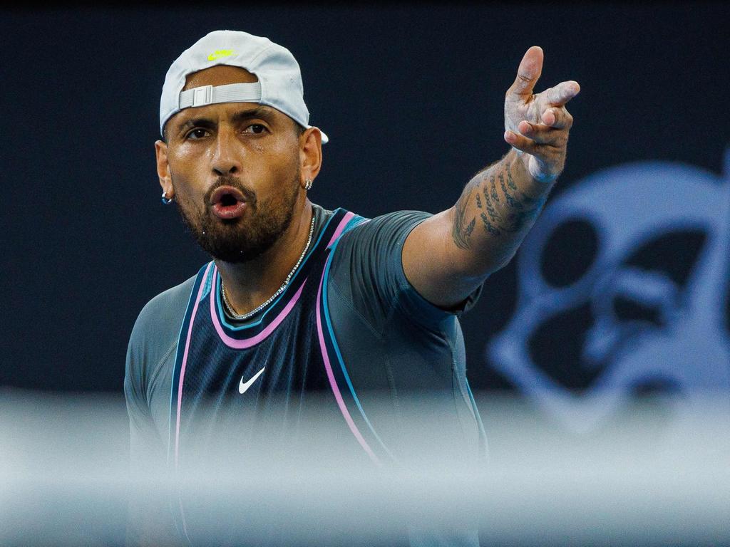 Nick Kyrgios was left helpless at times. (Photo by Patrick HAMILTON / AFP)