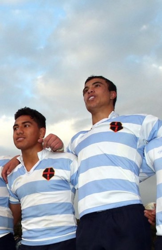 (L-R) Will Penisini and Joseph Suaalii at King’s. Picture: Supplied