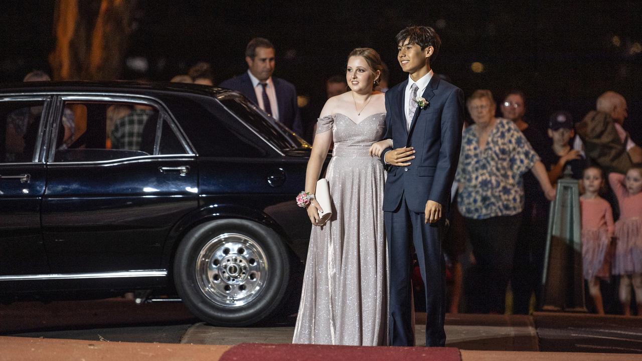 Nathanael Jorgenson and partner Lilly Hayes at St Mary's College formal at Picnic Point, Friday, March 24, 2023. Picture: Kevin Farmer