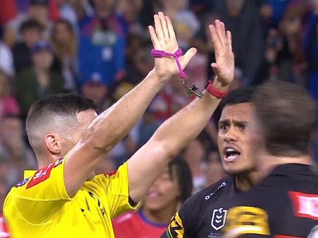 Spencer Leniu was in disbelief. Photo: Fox Sports