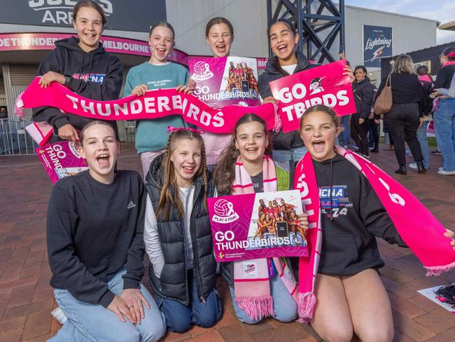 Fans at the Netball Semi-Final Thunderbirds vs Vixens Picture: Ben Clark,