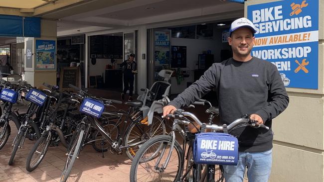 Local business owner of Manly Bike Tours Francisco Furman says tourism is at an all time low. Picture: Madelaine Wong