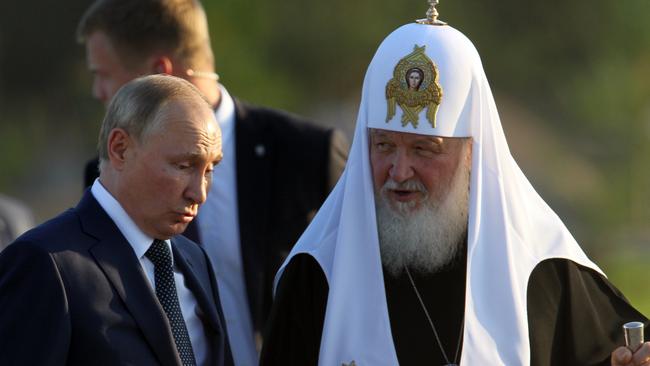 Vladimir Putin’s exclusion from the Queen’s funeral symbolises that the rift between Russia and the West is not only political, but spiritual. Patriarch Kirill, right, has ‘enmeshed politics and religion as a matter of convenience’. Picture: Getty Images