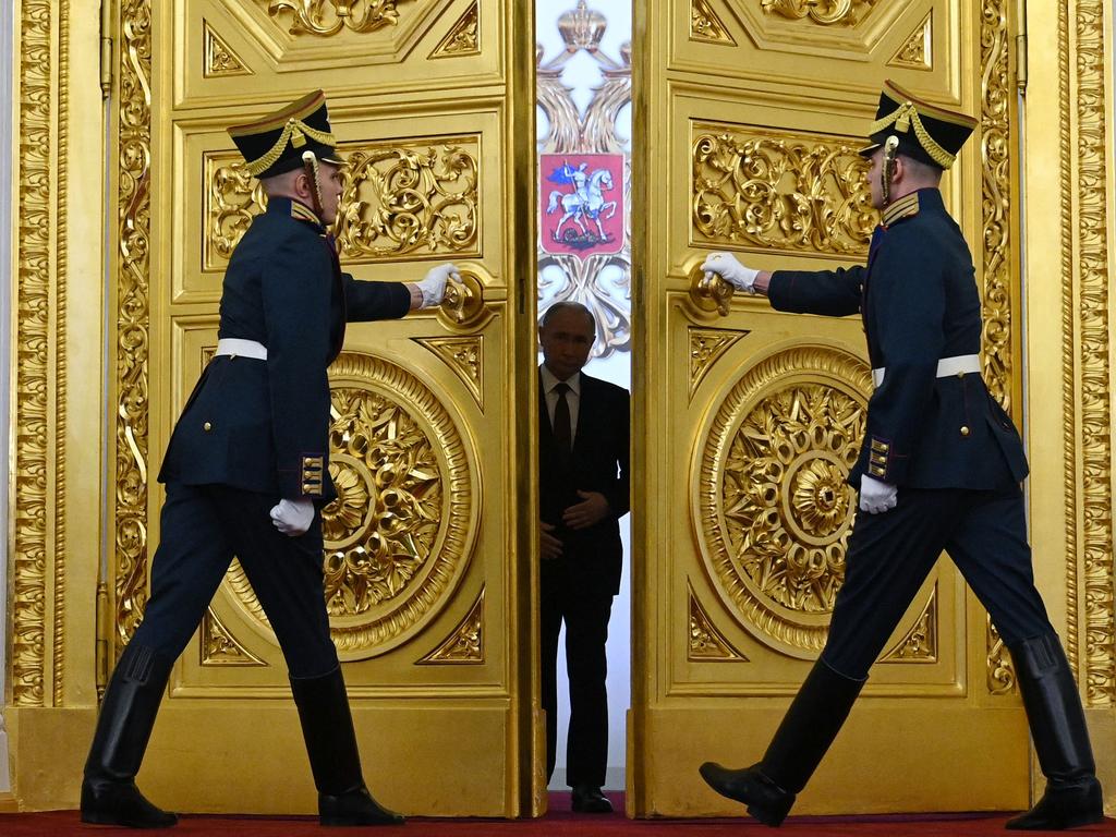 Russia's president-elect Vladimir Putin arrives for his inauguration ceremony at the Kremlin in Moscow. Picture: Sergei Bobylyov/AFP