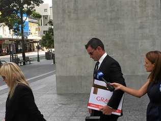 Accused murderer Shane Anthony Eric Hansen leaves the Brisbane Supreme Court on Monday. Picture: Geoff Egan / ARM NEWSDESK