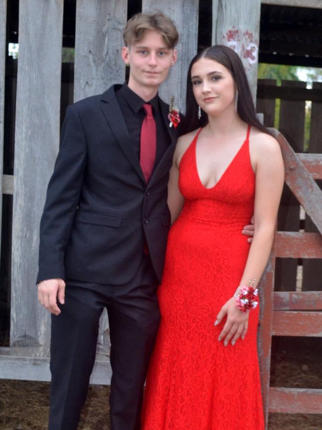 Marnie Smith and guest at the 2023 Burnett State College formal. Image credit: Burnett State College.