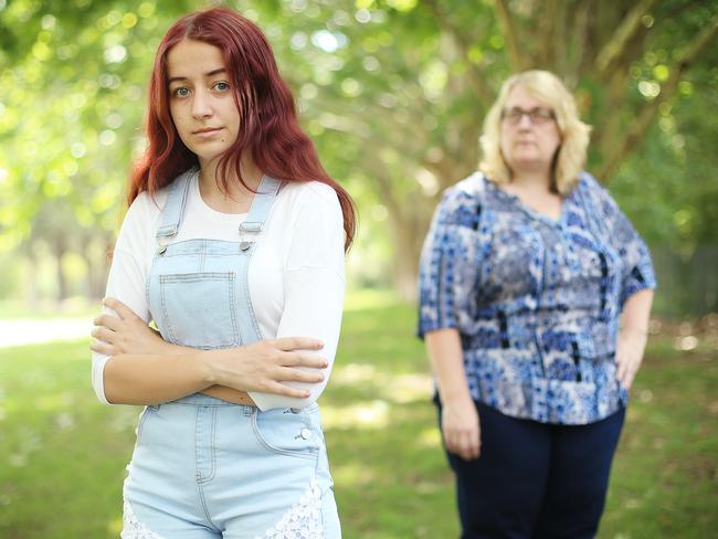 Teenager Sophie Aitchison, pictured with her mum Lisa, was a victim of an online predator. Picture: Sam Ruttyn