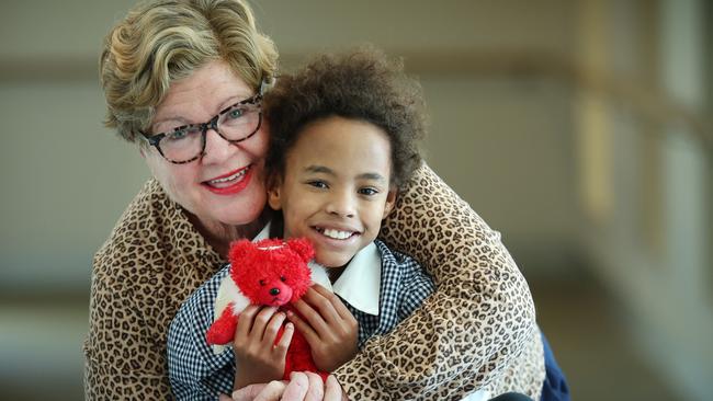 Janessa Neblett 10 in the hospital with her nan Stephanie Neblett. Picture: David Caird