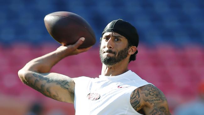 San Francisco 49ers quarterback Colin Kaepernick has declared he will “continue to sit” during the US national anthem.