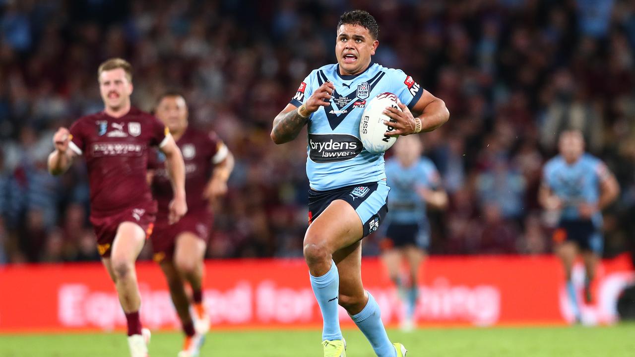 Latrell Mitchell was unstoppable in Brisbane. Picture: Chris Hyde / Getty Images