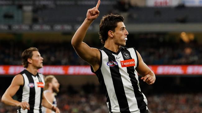 Nick Daicos has been a star for Collingwood in his first three games. Picture: Dylan Burns/AFL Photos via Getty Images