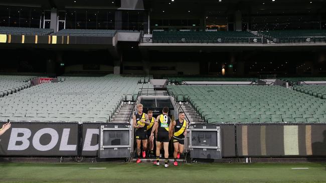 Stands will still be empty when footy returns. Picture: Michael Klein