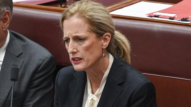 Katy Gallagher during question time in the Senate on Thursday. Picture: NCA NewsWire / Martin Ollman