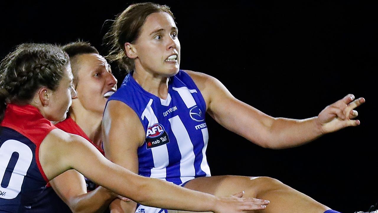 North’s Jasmine Garner had her best game of the season against the Blues. Picture: Getty Images