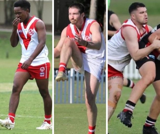 Hugh Africa, Tyler Scotton and Matthew Knight of the St George Dragons. Pictures: Kerry Wynn