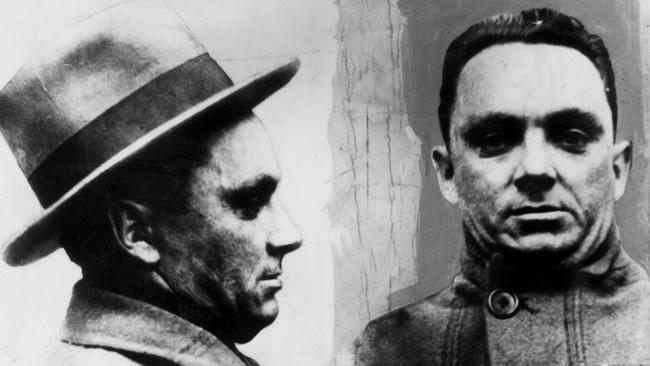 The police mug shot of infamous Melbourne gangster Leslie 'Squizzy' Taylor.