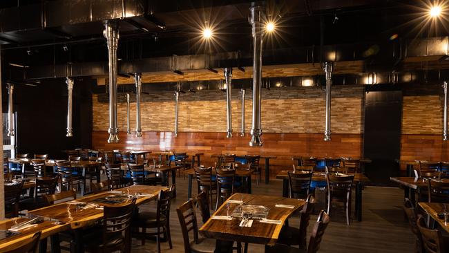 The wood-clad dining room at Daega Korean BBQ Cuisine in Underwood. Picture: David Kelly