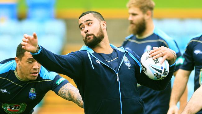 Andrew Fifita during a NSW Blues team walk through Leichhardt Oval. Picture: Mark Evans