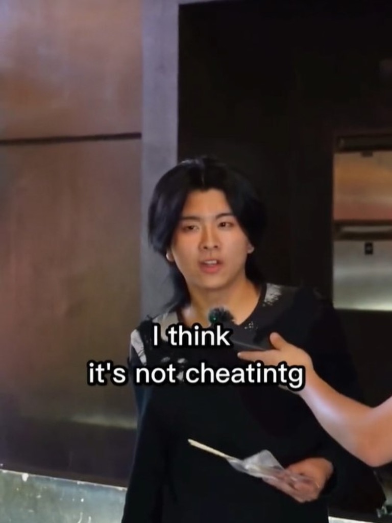 Takashi asks the public if prostitution is considered cheating, receiving a resounding ‘no.’ Picture: @takashiifromjapan