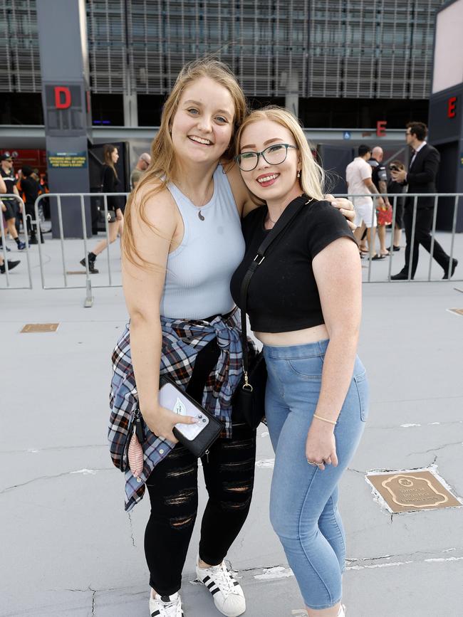 Katarina Pederick and Jessica Shewan at the Ed Sheeran concert at Suncorp Stadium. Picture: Josh Woning
