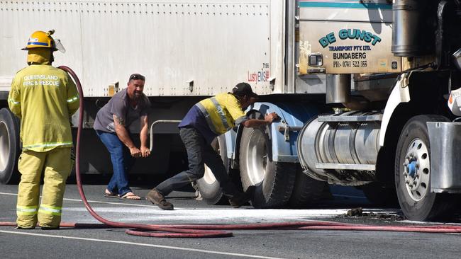 The cab needed to be separated from the trailer for towing. Picture: Lillian Watkins