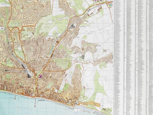 The Soviet maps show buildings coded in different colours and information on the depth of rivers and height of trees. Picture: British Library.