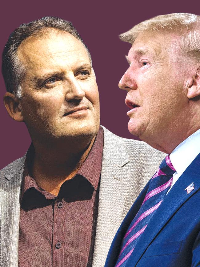 The Australian's Hedley Thomas and US President Donald Trump. Picture: Digital montage