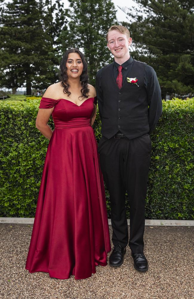 Christina Hinckfuss and Ethan Otto at Centenary Heights State High School formal at Picnic Point, Friday, November 15, 2024. Picture: Kevin Farmer