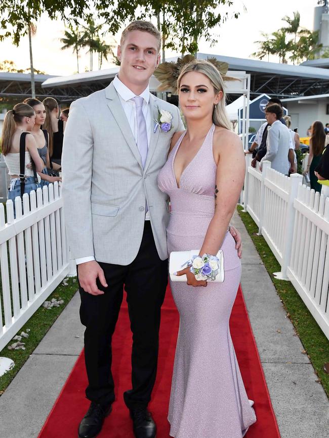 Brad Higgins and Josie Agnew at the 2023 Caloundra State High School Year 12 formal. Picture: Patrick Woods.