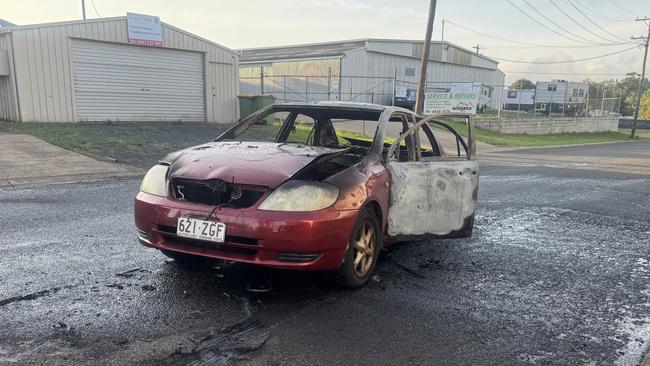 Emergency services arrived to find the car fully alight.