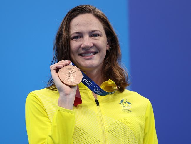 Cate Campbell has hosed down talk of a feud with USA’s swimmers. Picture: Maddie Meyer/Getty Images