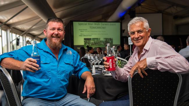 Rod Garvin and Tony Cleamthius at International Men's Day Lunch at the Darwin Turf Club Pavilion, Darwin. Picture: Pema Tamang Pakhrin