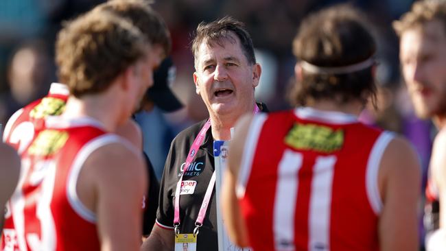 Ross Lyon had to clear the air with players. Photo by Michael Willson/AFL Photos via Getty Images