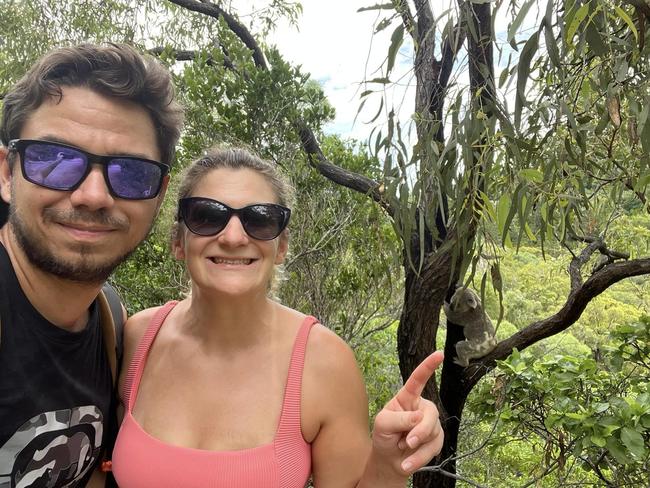 Photo of Ferenc Isaak and Fruzsina Strausz with a koala during a trip to Magnetic Island earlier this year.