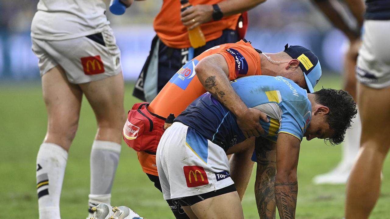 Jayden Campbell is set to miss the next four games for the Titans after suffering a knee injury. Picture: Getty Images