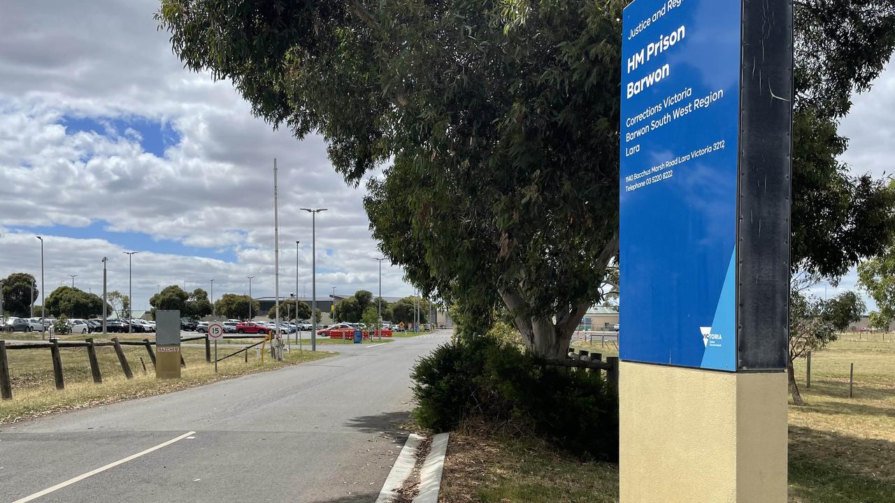 Emergency services arrived at Barwon Prison on Tuesday morning following reports of an assault. Picture: Alan Barber