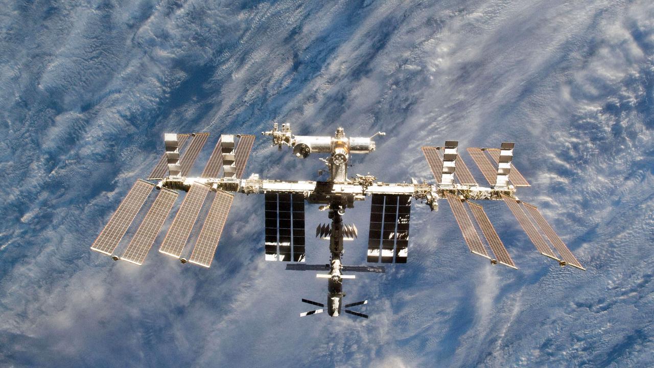 This NASA handout image shows a close-up view of the International Space Station. Picture: NASA/AFP