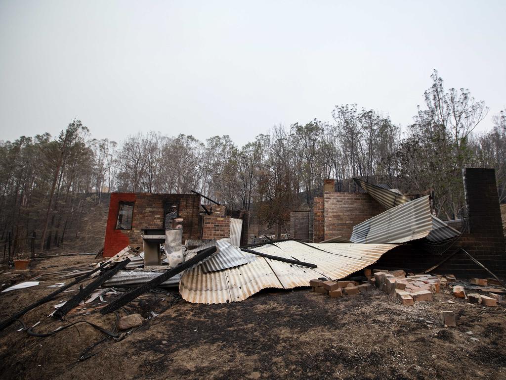 Fire devastated home in the small community of Wytaliba on the 13th of November 2019. Bushfires ripped through the small community of Wytaliba on the 9th of November 2019. Photographer: Adam Yip