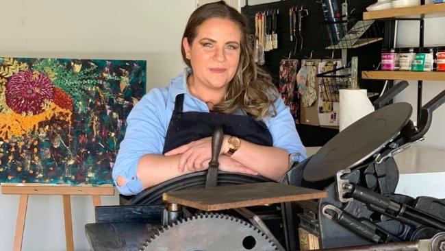 Shannue Ongheen has completed four courses through CQ University and is launching her new business Imbue Letterpress Printmaking with her 19th century letterpress machine.