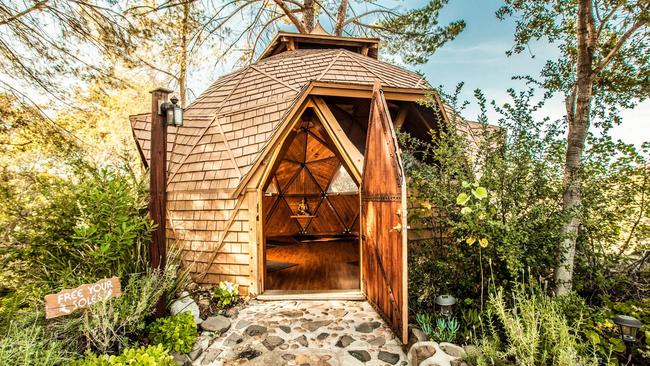 A meditation and yoga geodesic dome at the Ashram.