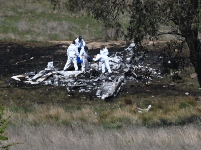 The pilot and his three grandchildren on board died when a light plane crashed outside Canberra on Friday. Picture: NCA NewsWire