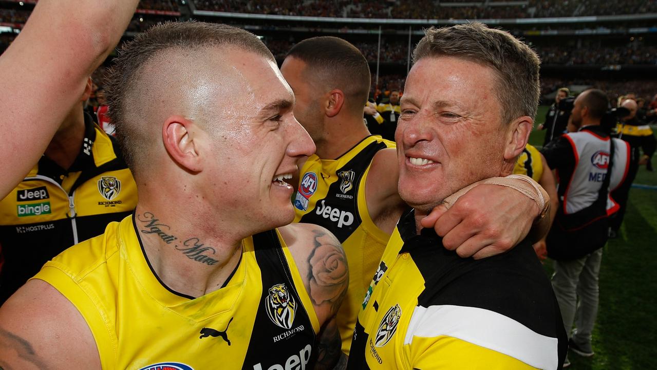 Gold Coast coach Damien Hardwick could play a part in Martin’s farewell during the round-24 clash between his Suns and the Tigers at the MCG. Picture: Michael Willson / Getty Images