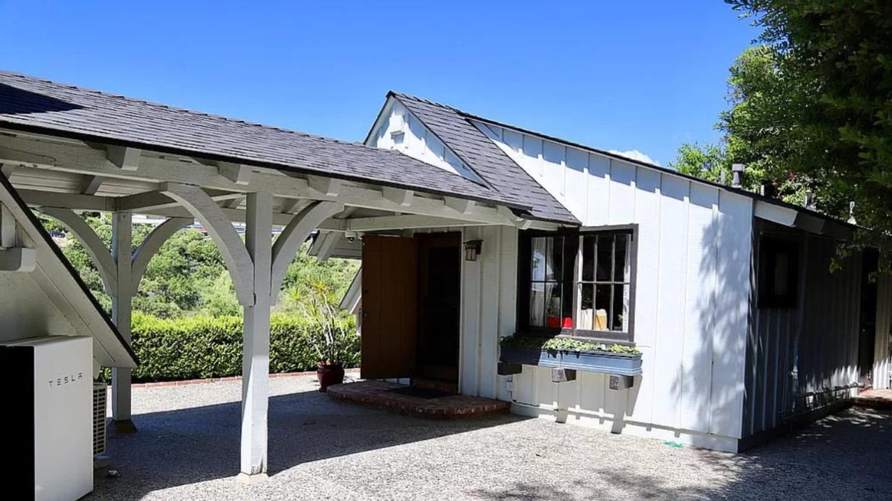 A Tesla powerwall seen at the old Gene Wilder estate, which Tesla founder Elon Musk recently sold to Wilder's nephew and his wife.