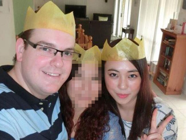 Mengmei ‘Michelle’ Leng with her uncle and accused killer Derek Barrett at a family Christmas celebration in 2015. Picture: Instagram