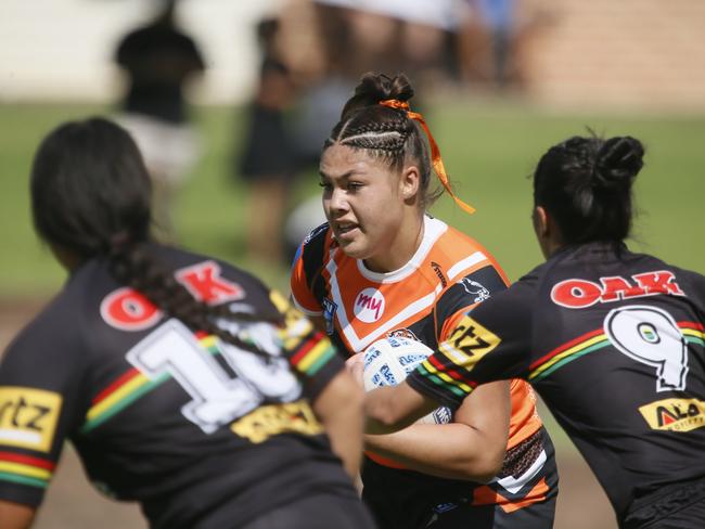 TiresaLeasuasuTARSHA GALEPicture: Warren Gannon Photography. NSWRL Junior Reps 2025 Round 3. Penrith Panthers vs Wests Tigers at Windsor Sports Complex, 15 February 2025